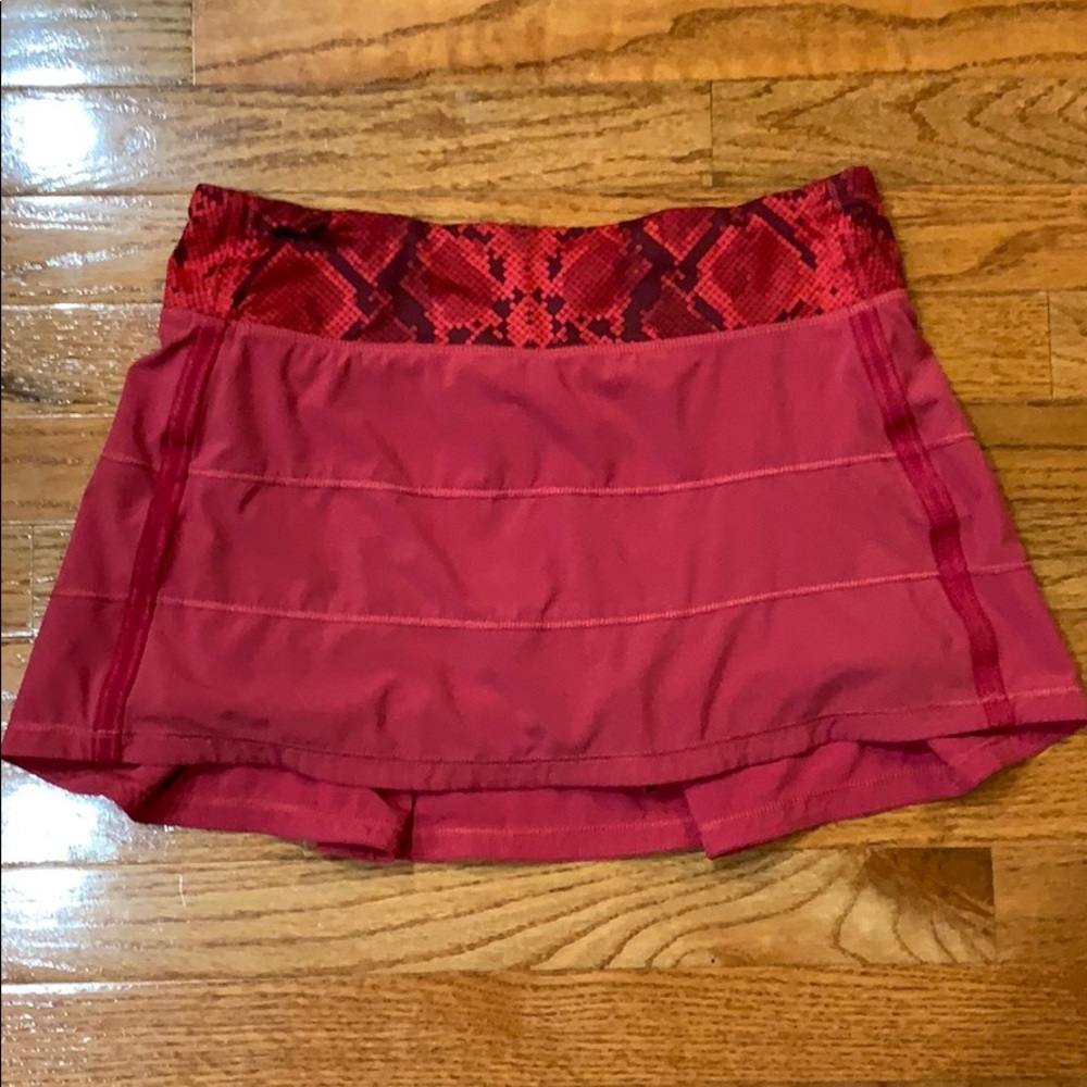 Lululemon Red Pace Rival Skirt